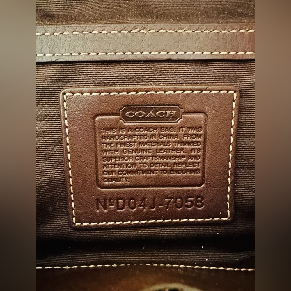 Authentic Vintage Coach Brown Suede  and Leather Clutch with Brass Buckle! - Picture 8 of 10